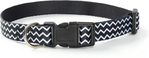 Mile High Life Nylon Puppy Dog Collar | Lightweight Collar with Cute Patterns for Small/Medium/Large Dogs, Black Plaid