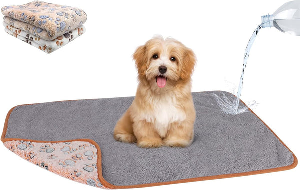 YUEPET Waterproof Dog Blankets, 2 Pack Washable Fleece Flannel Blankets for Bed Couch Protector for Small Dog Puppy Cat