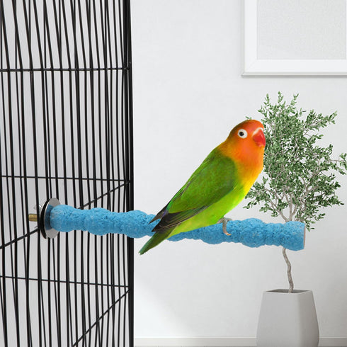 Hypeety Wood Perch Stand Paw Grinding Stick Toy for Bird Cage - Colorful Platform for Parrot Budgies Cockatiels (Random