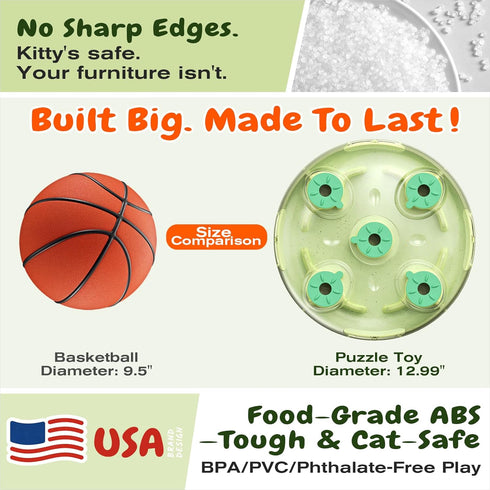 2 KADTC Cat Puzzle Toy, Large Size, Ways to Play, Treat Puzzle & Foraging Balls for Indoor Cats, Kitten Enrichment Toy