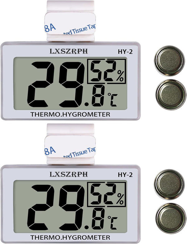 Reptile Hygrometer Thermometer, Digital Amphibian Hygrometer Thermometer with Hook, Temperature Humidity Meter Gauge
