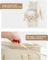 Soft-Sided Dog Carrier for Small Dogs and Cats, Collapsible Cotton Bag with Large Pockets (Beige, 13.6" L x 6.5" W x