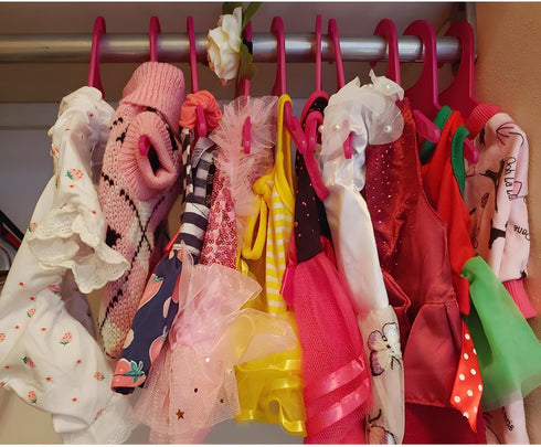 NACOCO 10pcs Pink Plastic Dog Puppy Pet Clothes Hanger, Set of 10, Size White, Small