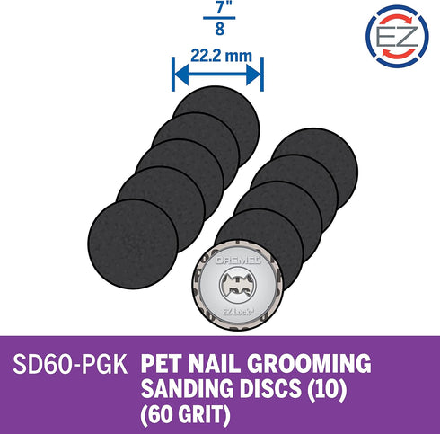 SD60-PGK Dremel EZ Lock Pet Nail Grooming Sanding Discs
