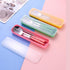 Facune 4 Colors Portable Travel Utensils with Case, Reusable Stainless Steel Cutlery Include Knife Fork Spoon Straw