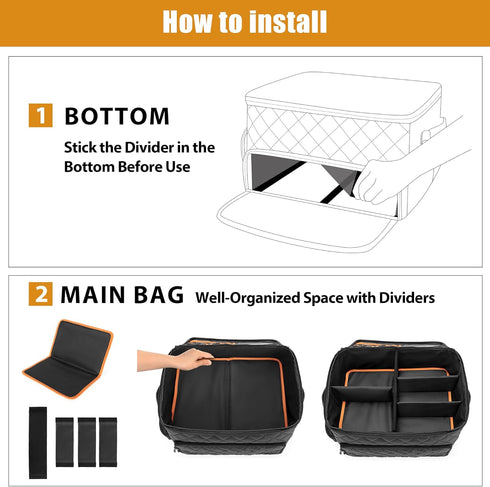 Golf Car Storage Organizer with 2 Layer Trunk, Ventilated Compartment for 2 Pairs Shoes, Balls, Clothes, Accessories