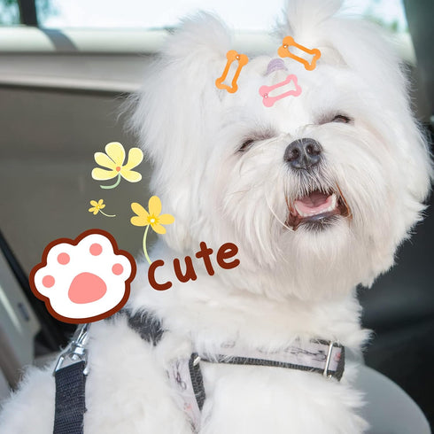 40 Pieces Hair Clips for Dogs, Cute 1 Inch Puppy Dog Barrettes, Multicolor Hair Accessories for Pet Grooming