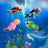 4 Pack Floating Fish Tank Decorations, Cute Little Diver Aquarium Decoration with Floating Device Accessories