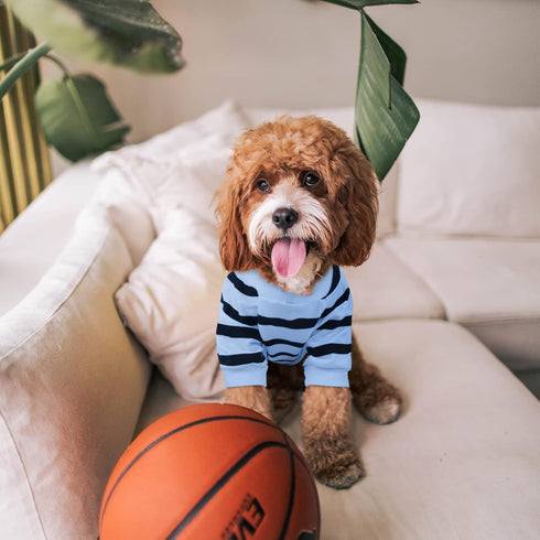 Pet Dog Striped T-Shirt Cotton Vest for Dogs and Cats, Spring Summer Tee Shirt for Small Medium Large Pets, French