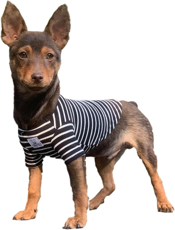 YQYS Pet Dog T-shirts, Thick Striped Cotton Tee Shirt for Small Dogs and Cats, Dog Apparel for Teacup Breeds