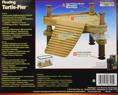 Penn-Plax Reptology Floating Turtle Pier and Basking Platform – Small, Decorative, Functional, Naturally Inspired