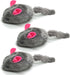 SunGrow Plush Squeaky Mice for Cats, 3 Tug Chews for Kittens' Interactive Fun, Soft Stuffed Fetch for Ferrets