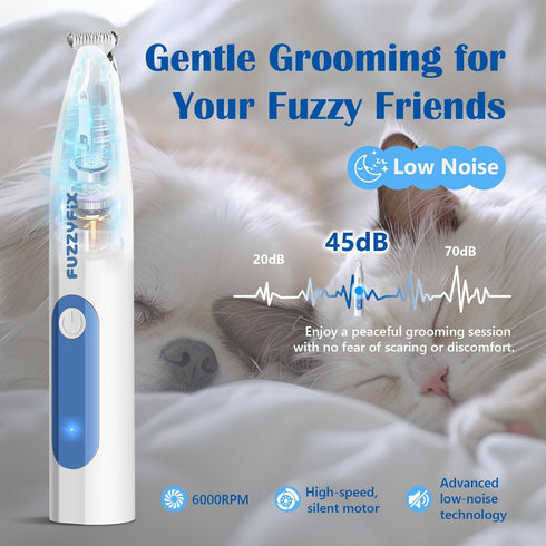 Trimmer Trimmer 18 mm Dog Paw with LED Light, Low Noise Paw for Dogs, Type-C Rechargeable Pet Grooming Kit Dog Grooming