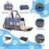 Cat Carrier, Soft Collapsible Travel Carrier for Small Medium Cats Dogs Puppies Under 15 Lbs (Greyblue)