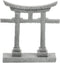 GANAZONO Japanese Shinto Torii Gate Miniature Ornament, Grey Fish Tank Decoration Bridge Landscape