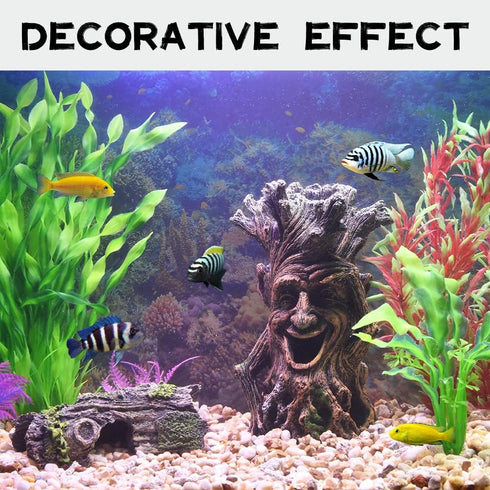 Fish Tank Accessories, Hollow Tree Trunk Aquarium Decorations for Betta Hideout Caves