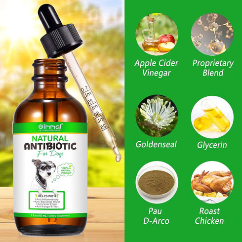 Natural Antibiotics for Dogs - Pet Antibiotic Healing Aid for Wounds, Sores, Abrasions, Duck Flavor Itch Relief