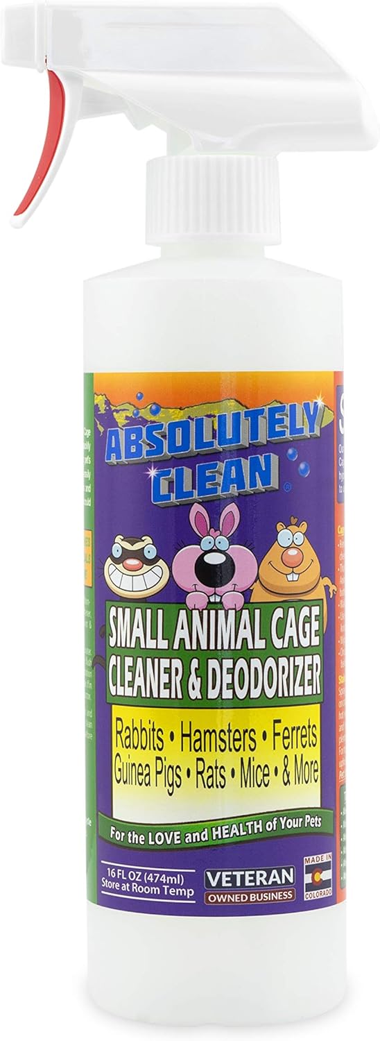 Amazing Small Animal Cage Cleaner, Just Spray/Wipe, Easily Removes Messes & Odors