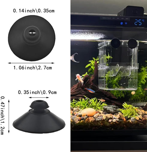 24 PCS Black Fish Tank Suction Cup Clips - Accessories for Tank Pump and Overhead Line Tube