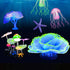 Besimple Artificial Coral Ornament, Glowing Effect Resin Aquarium Plants for Fish Tank Decorations in Blue