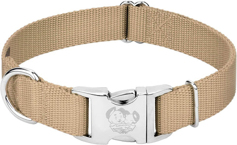 Premium Nylon Dog Collar with Metal Buckle for Small Medium Large Breeds - Country Brook Petz, Copper Gold, Medium, 3/4