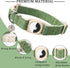 DOGWONG Airtag Cotton Hemp Dog Collar, Heavy-Duty Collar with Airtag Holder, Green Natural Fabric Pet Dog Collar for