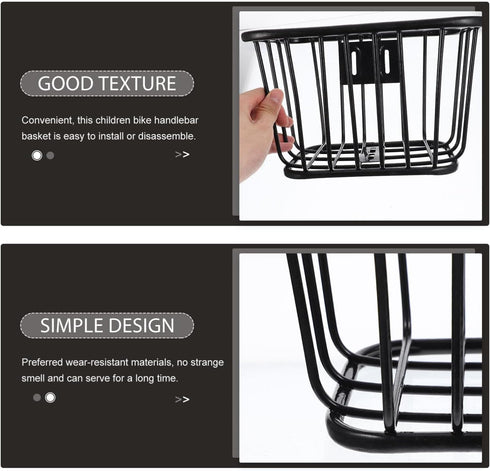 Toddmomy Detachable Bicycle Iron Basket, Bike Rack for Adult Bikes, Cycling Child Riding Frame
