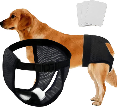 NIHUIFA Reusable Dog Diaper Comfortable Adjustable Waistband Nappies Protective Pants for Pet Female Dog Heat Outdoor