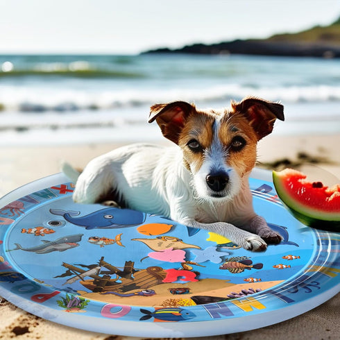 2 Pack YumSur Water Sensory Play Mat for Cat, Upgraded Thickened Dog Water Play Mat with PVC Scratch, Anti-Scratch