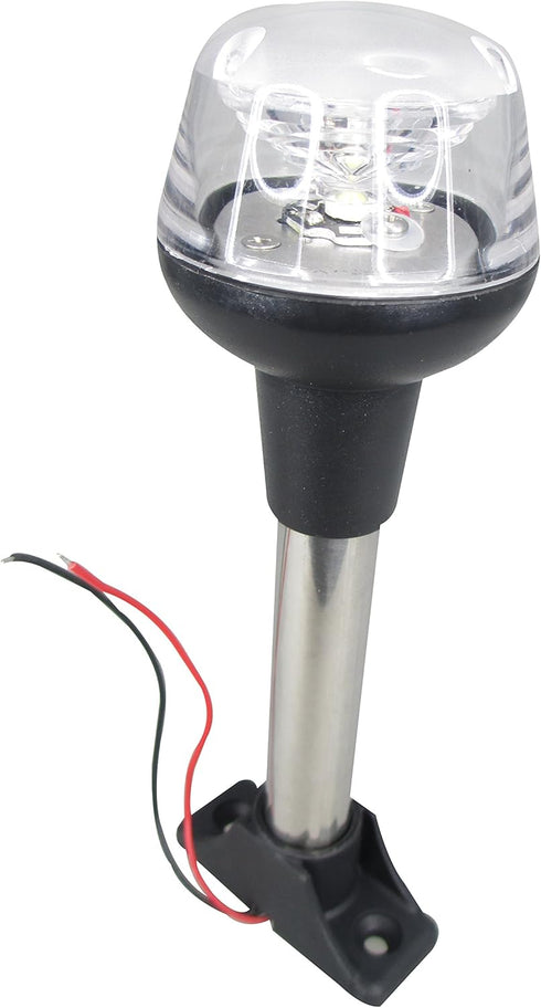 Pactrade Marine Boat LED All Round Anchor Navigation Light - SS Pole 8-30v, Height 7-1/2''