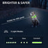 PetIsay Light Up Dog Collar - High Visibility Nylon, USB C Rechargeable & Waterproof LED for Night Walking, Medium Green
