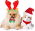 4 Pieces Cute Cat Dog Christmas Accessories, Santa Hat Scarf Bow Tie Collar Reindeer Antlers for Small Pets