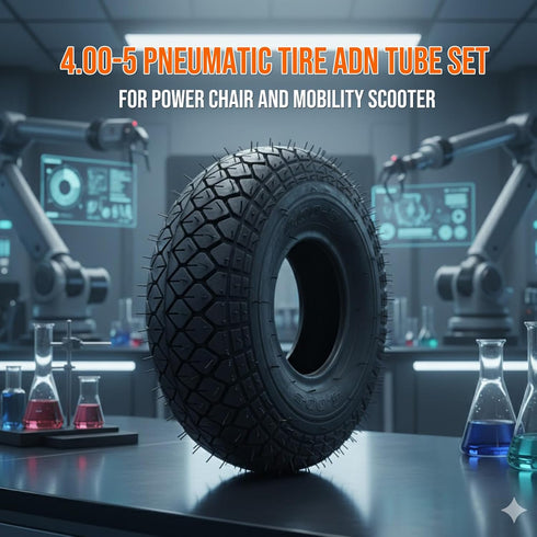 MZBZYU 4.00-5 Set 330x100, Mobility Scooter Tire Heavy Duty Mini Bike Neumtico and Inner Tube Compatible with the Bias