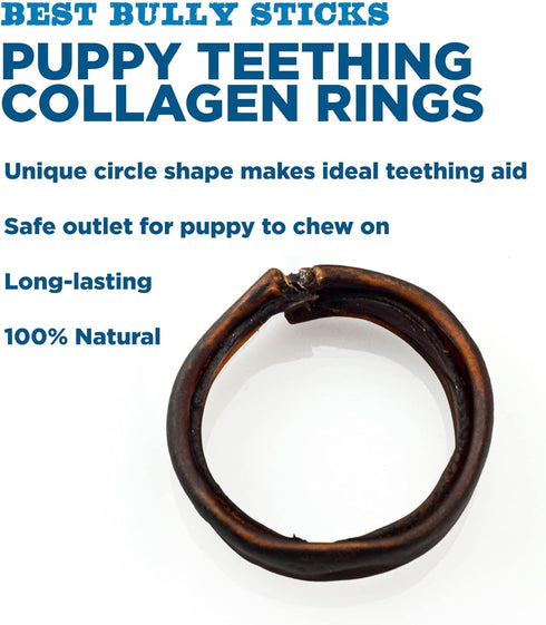 Best Bully Sticks Thick Ring Collagen Chews for Dogs - 10 Count - All-Natural, Easily Digestible, Rawhide Alternative
