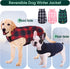 Kuoser Dog Winter Coat, Reversible Jacket, Warm British Style Vest for Small Dogs, Windproof, Red S