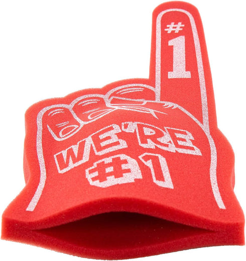 Giant 18 Inch Foam Finger - We're Number 1 Hand for Cheerleading, Sports Events, Vibrant Celebration Colors