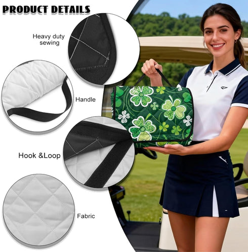 Yuyamidu 2-Person Golf Buggy Seat Cover with Storage Bags Portable EZGO Golf Seat Protecter Universal for Seats Club