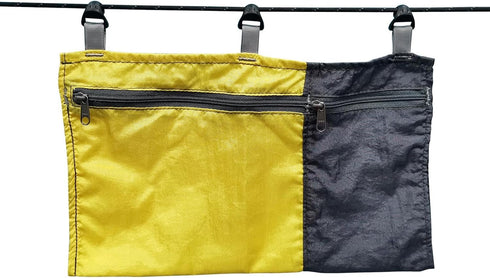 Hammock Organizer Bag Dangling Pouch, Portable Hammock Storage Bag Storage Container for Camping Climbing Hiking Outdoor Sports, Yellow