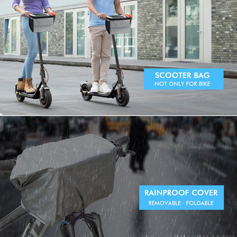 Large Bike Handlebar Bag with Phone Mount, Front Basket for Cycling Accessories, Includes Shoulder Strap