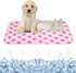 Dog Ice Pad, Ice Silk Cats Kennel Mat, Breathable Cooling Pad for Summer (Strawberry, L)