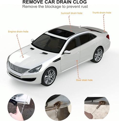 72 Inches Flexible Nylon Drain Brush for Cleaning Sunroof, Refrigerator, Aquarium Filter, White
