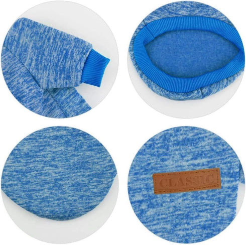 Idepet Soft Fleece Dog Coat, Classic Knitwear Sweater for Small Dogs (XXS, Blue), Thickening Warm Pup Dogs Shirt Winter