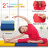 6 2 2 GYMAX Folding Gymnastics Mat, Tri-fold x x Exercise Mat with Carrying Handles, Waterproof PU Leather, Hook & Loop