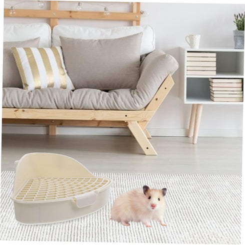 Chinchillas, Rabbit Bedding Litter Box, Triangle Potty Trainer Corner Litter Bedding Box for Small Guinea Pigs, Ferret