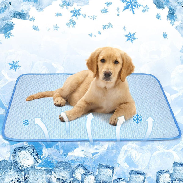 ULIGOTA Dog Cooling Mat, Breathable Washable Pet Cooling Pad for Crate, Kennel, Sofa with Non-Slip Bottom