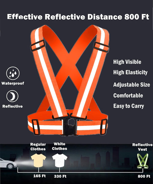 Reflective Running Gear Set, Reflective Vest & Armband & Belt, High Visibility Night Cycling Walking Safety Gear
