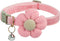 Small Dog Collar for Girls with Flower, Adjustable Puppy Collar with Bell, Little Dog Collar