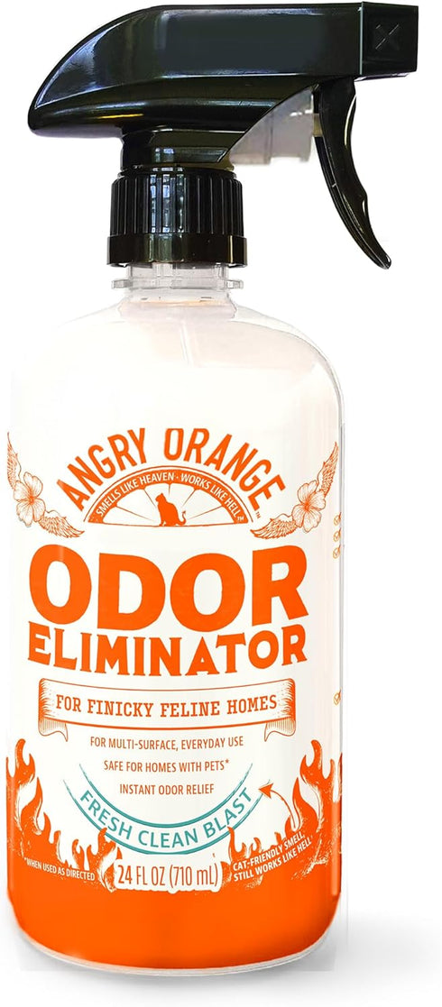 Angry Orange Pet Odor Eliminator for Strong Odor - Enzyme Deodorizer for Home, Dog or Cat Pee Smells, 24 Fl Ounces