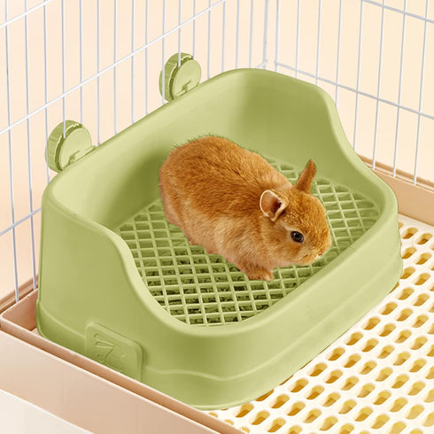 Rabbit Litter Box, Small Animals Litter Tray for Cage Detachable Bedding Litter