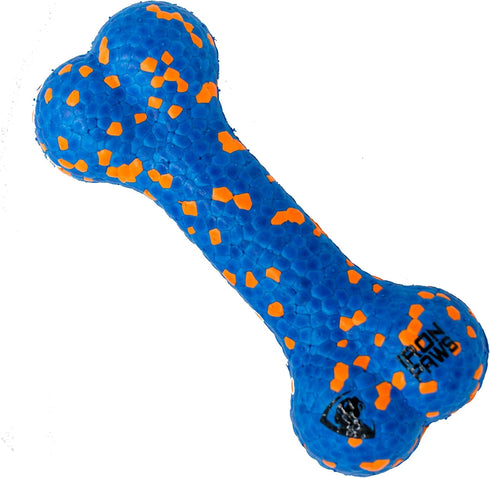 Super Tough Dog Bone, Blue - Tough Toy for Aggressive Chewers, Soft Fetch Dog Toy for Indoor and Outdoor Play